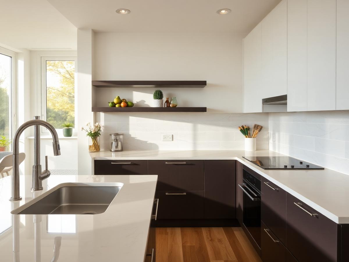 Spotless kitchen after a residential cleaning
